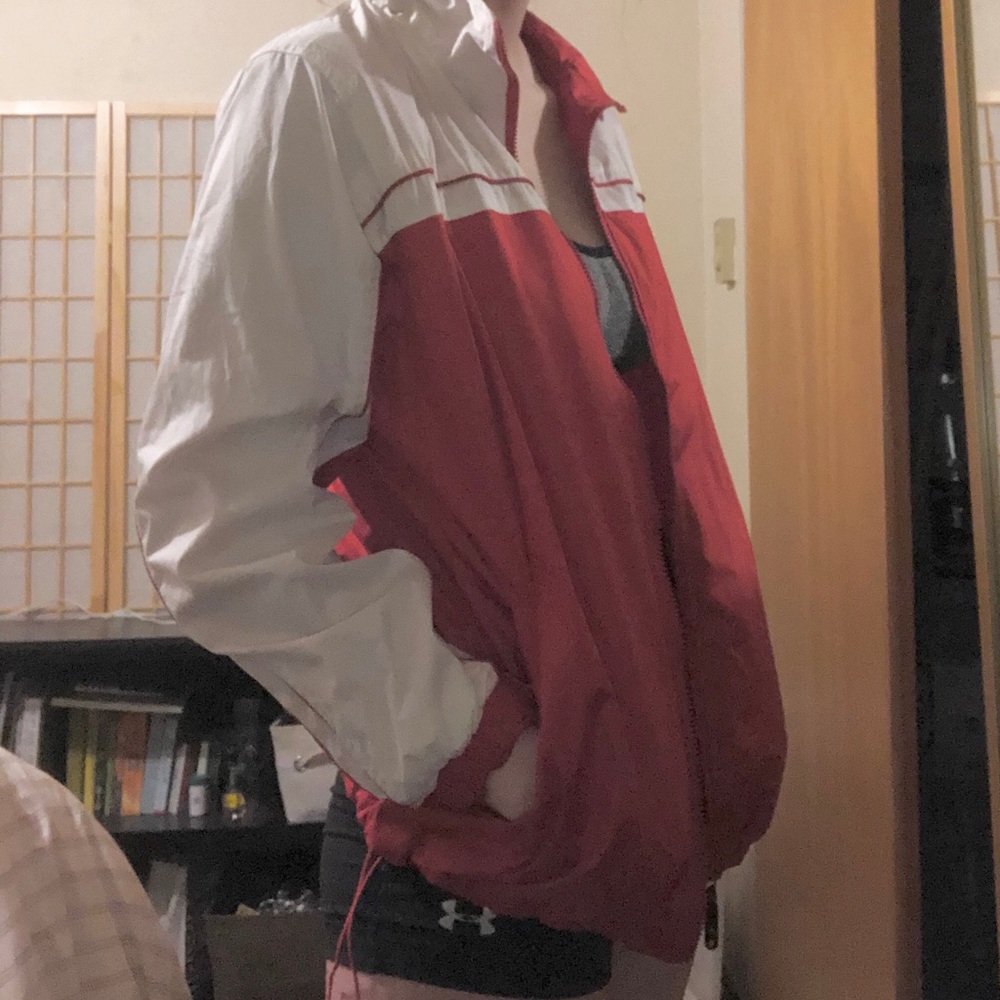 Red and White Rain Jacket/Windbreaker